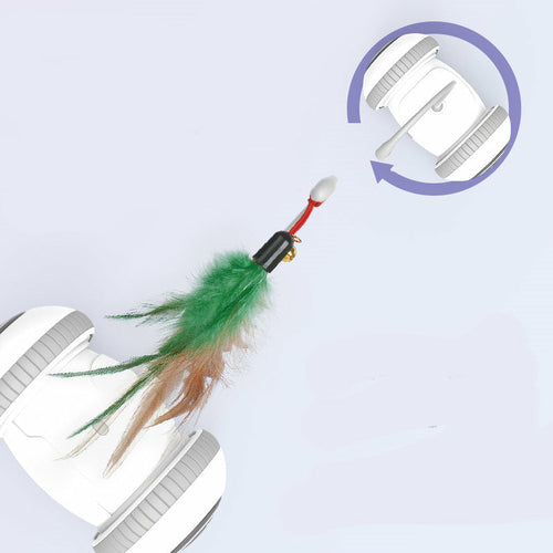 Electric Interactive Cat Toy With Interchangeable feathers