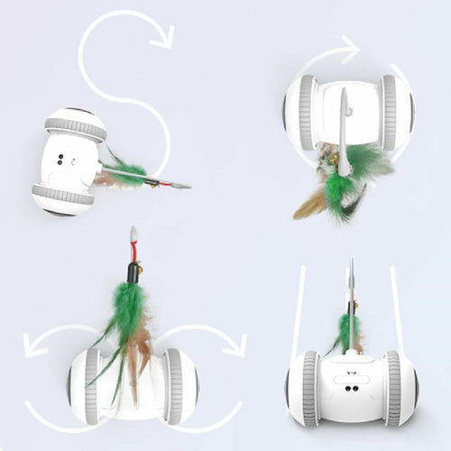 Electric Interactive Cat Toy With Interchangeable feathers