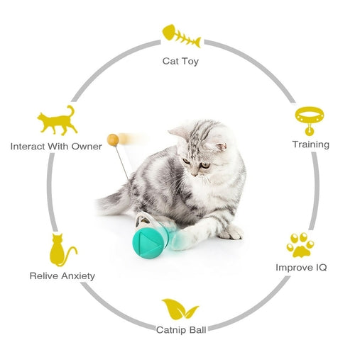 Electric Tumbler Balanced Wheel Swinging Ball Cat Toy
